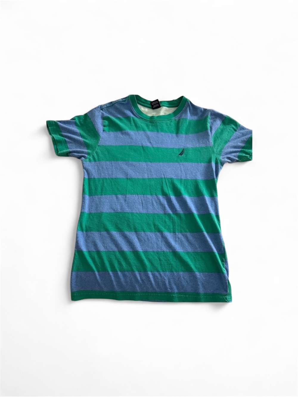Nautica Kids Green and Blue Striped T-Shirt